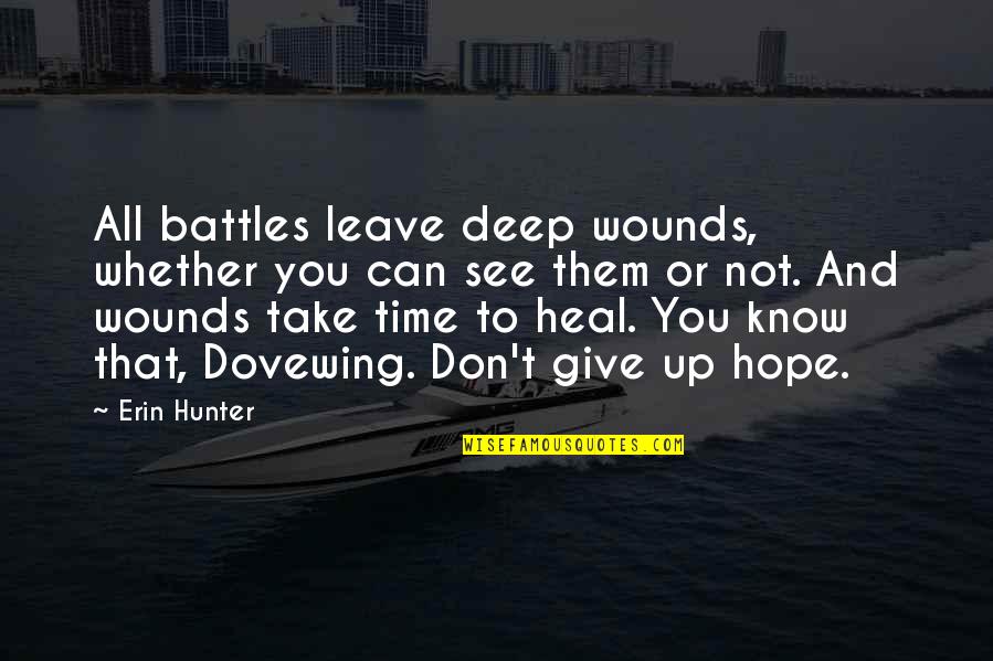 Give You Hope Quotes By Erin Hunter: All battles leave deep wounds, whether you can Give You Hope Quotes By Erin Hunter: All battles leave deep wounds, whether you can