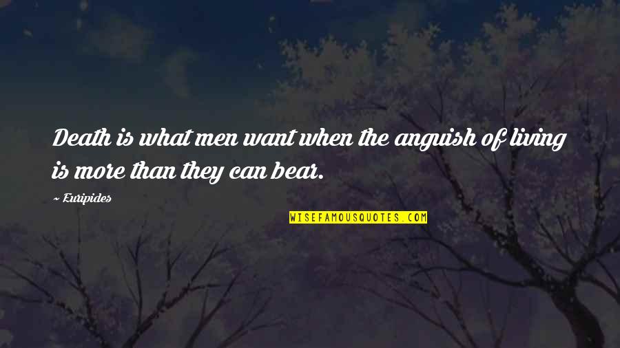 Give Yourself More Credit Quotes By Euripides: Death is what men want when the anguish