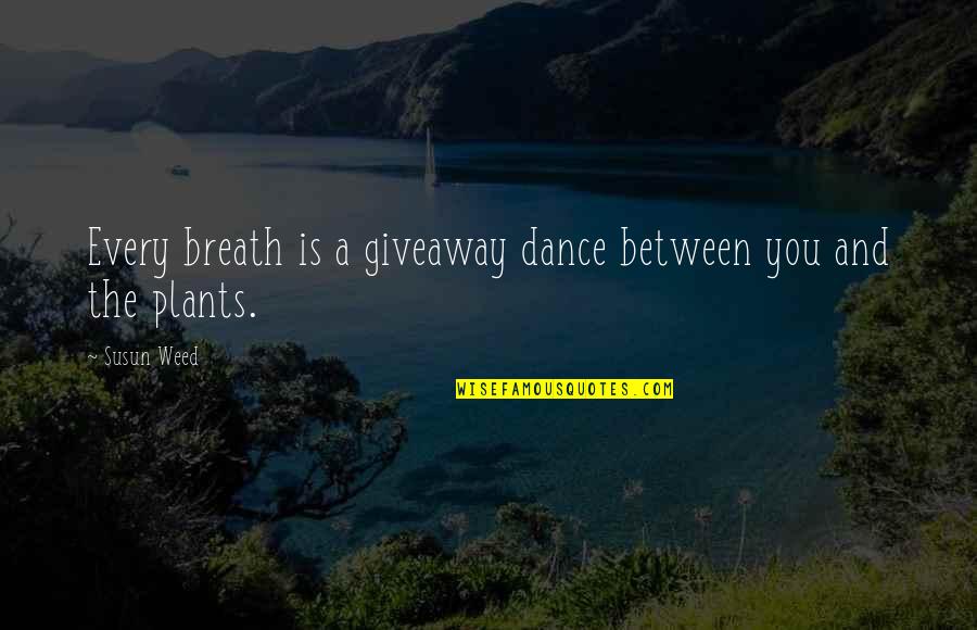 Giveaway Quotes By Susun Weed: Every breath is a giveaway dance between you