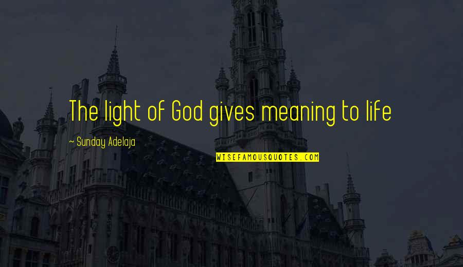 Gives Life Meaning Quotes By Sunday Adelaja: The light of God gives meaning to life