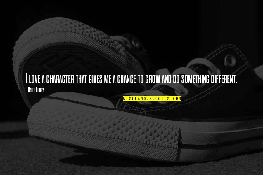 Giving A Chance To Love Quotes By Halle Berry: I love a character that gives me a