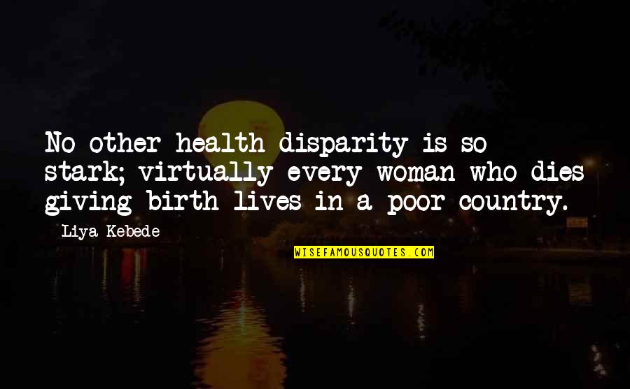 Giving Birth Quotes By Liya Kebede: No other health disparity is so stark; virtually