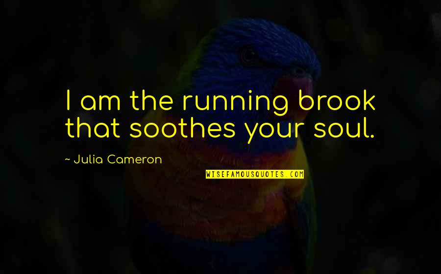 Giving Everything Up For Love Quotes By Julia Cameron: I am the running brook that soothes your