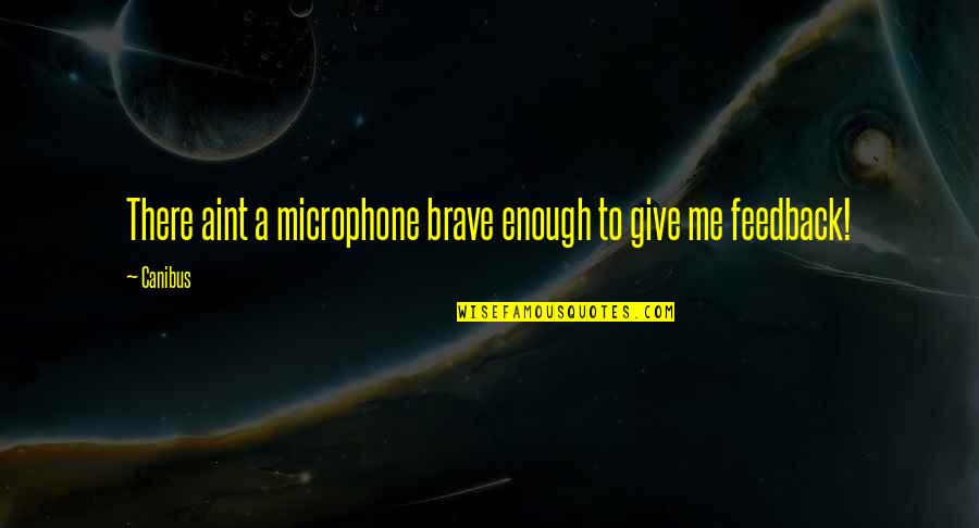 Giving Feedback Quotes By Canibus: There aint a microphone brave enough to give