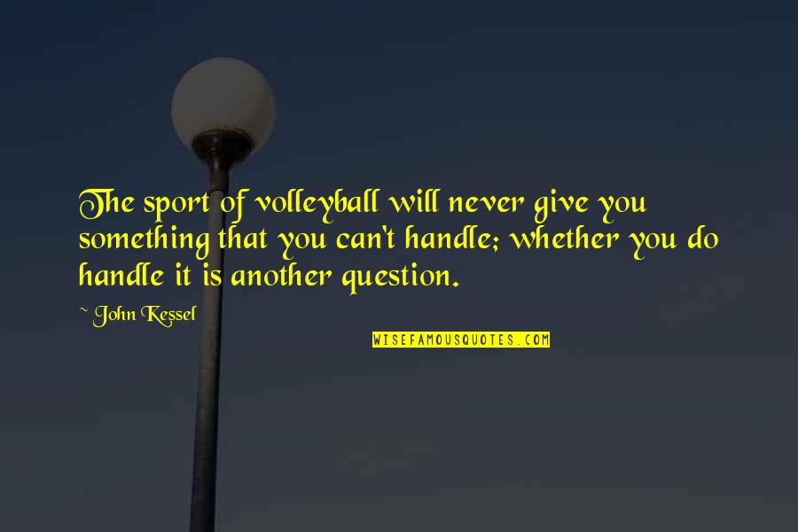 Giving It Your All Sports Quotes By John Kessel: The sport of volleyball will never give you