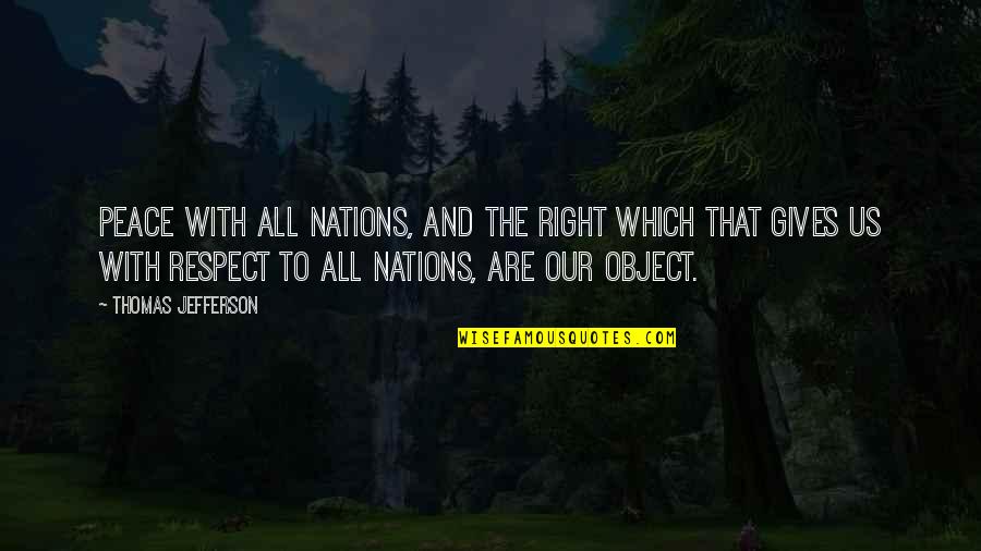 Giving Peace Quotes By Thomas Jefferson: Peace with all nations, and the right which Giving Peace Quotes By Thomas Jefferson: Peace with all nations, and the right which