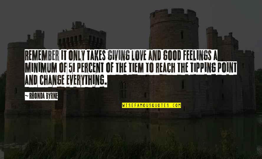 Giving Up Everything For Love Quotes By Rhonda Byrne: Remember it only takes giving love and good