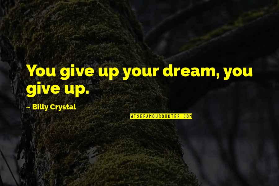 Giving Up You Quotes By Billy Crystal: You give up your dream, you give up.