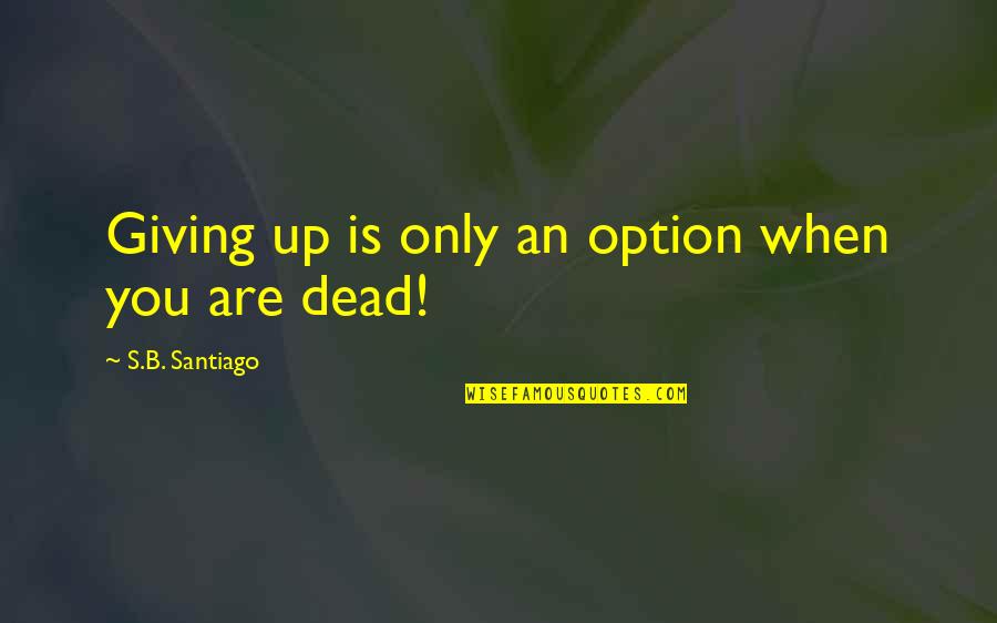 Giving Up You Quotes By S.B. Santiago: Giving up is only an option when you