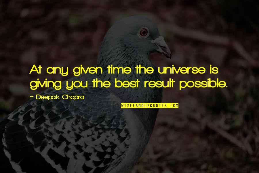 Giving You Time Quotes By Deepak Chopra: At any given time the universe is giving