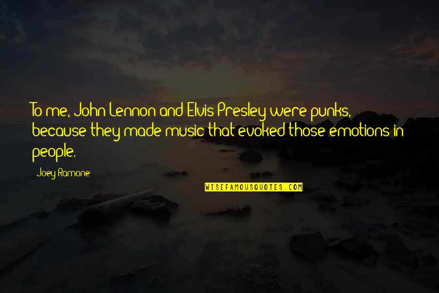 Gizelia Quotes By Joey Ramone: To me, John Lennon and Elvis Presley were