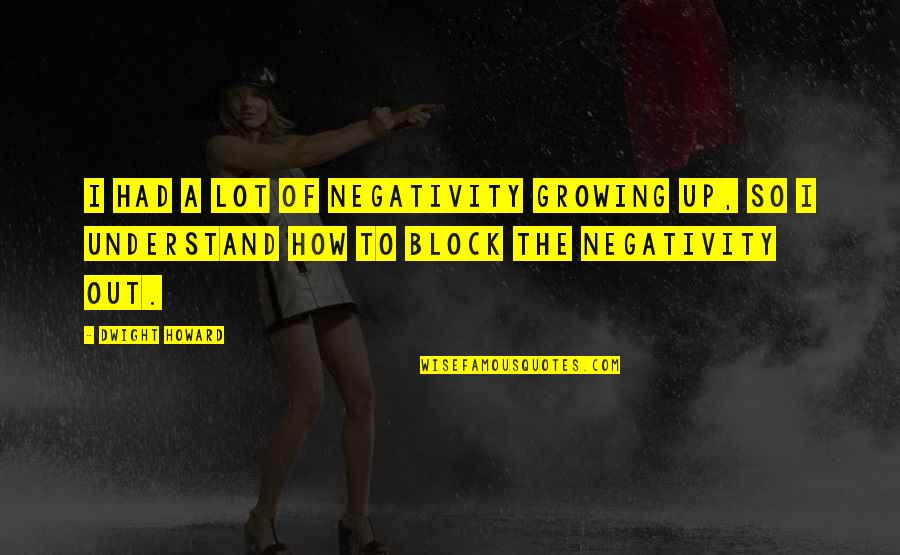 Gjallied Quotes By Dwight Howard: I had a lot of negativity growing up, Gjallied Quotes By Dwight Howard: I had a lot of negativity growing up,