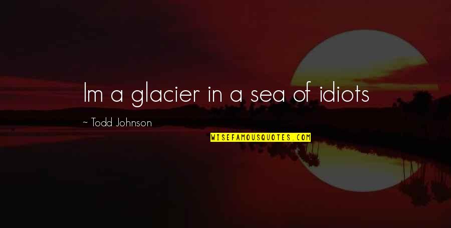 Glacier Quotes By Todd Johnson: Im a glacier in a sea of idiots
