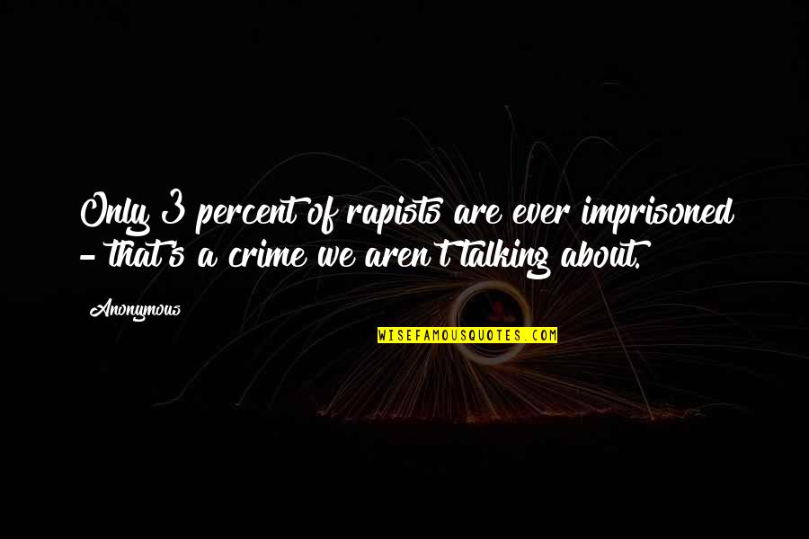 Glad It's Friday Tomorrow Quotes By Anonymous: Only 3 percent of rapists are ever imprisoned