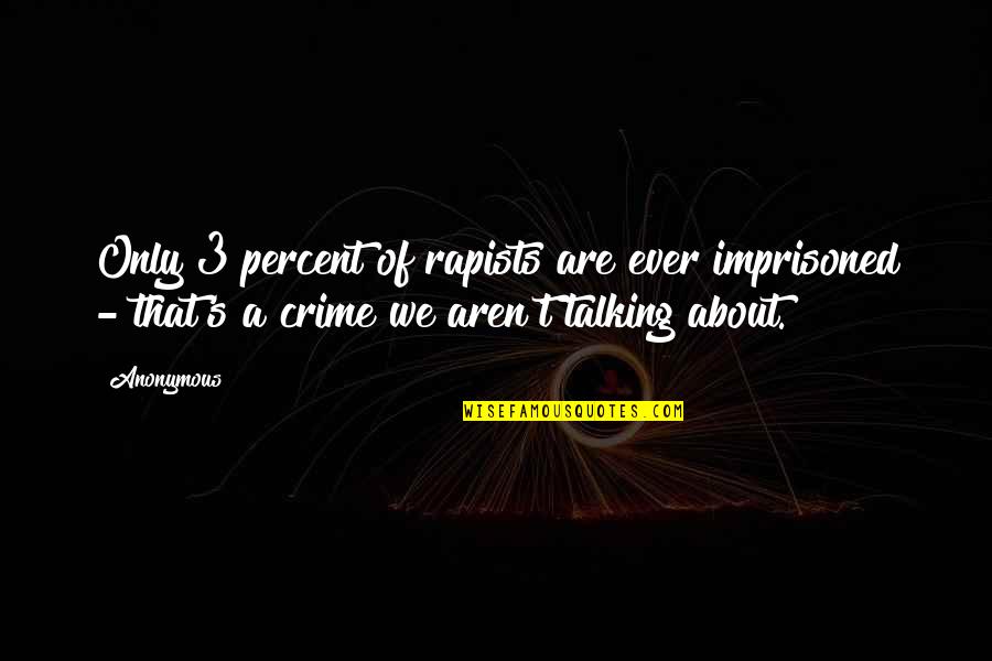 Glad It's Friday Tomorrow Quotes By Anonymous: Only 3 percent of rapists are ever imprisoned