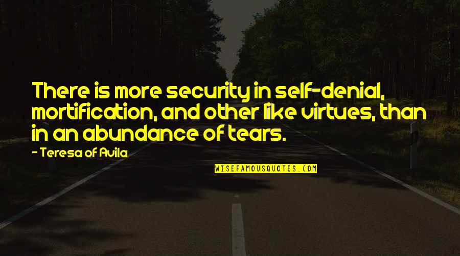 Glad You Stayed Quotes By Teresa Of Avila: There is more security in self-denial, mortification, and