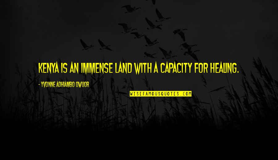Gladiator Movie Quotes By Yvonne Adhiambo Owuor: Kenya is an immense land with a capacity Gladiator Movie Quotes By Yvonne Adhiambo Owuor: Kenya is an immense land with a capacity