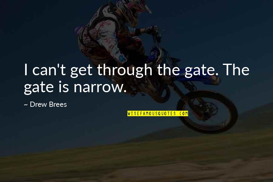 Glafira Gonzalez Quotes By Drew Brees: I can't get through the gate. The gate Glafira Gonzalez Quotes By Drew Brees: I can't get through the gate. The gate