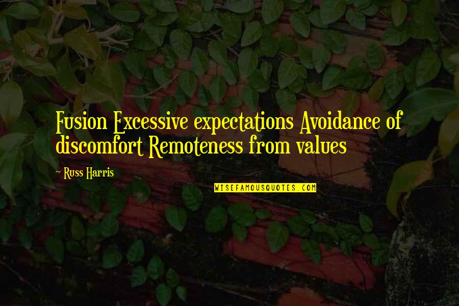 Glamorized Def Quotes By Russ Harris: Fusion Excessive expectations Avoidance of discomfort Remoteness from