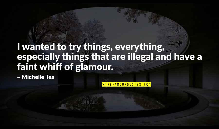 Glamour You Quotes By Michelle Tea: I wanted to try things, everything, especially things