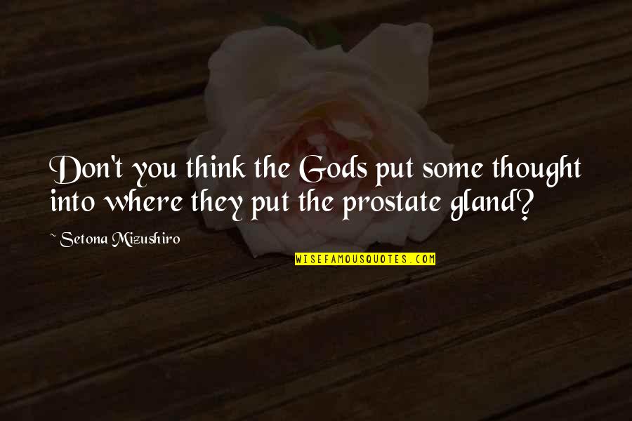 Gland Quotes By Setona Mizushiro: Don't you think the Gods put some thought