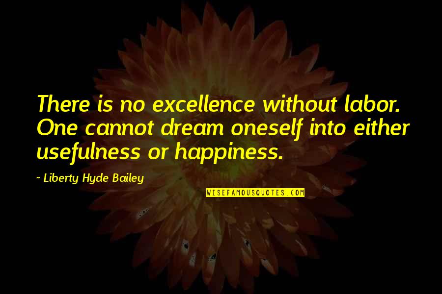 Glares Synonym Quotes By Liberty Hyde Bailey: There is no excellence without labor. One cannot