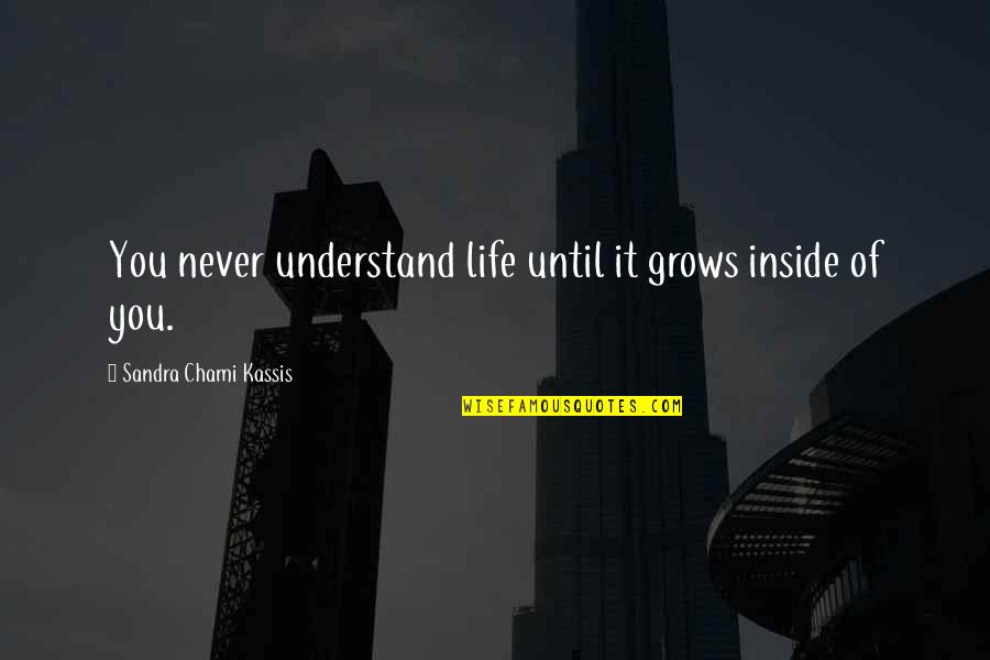 Glaringly Quotes By Sandra Chami Kassis: You never understand life until it grows inside Glaringly Quotes By Sandra Chami Kassis: You never understand life until it grows inside