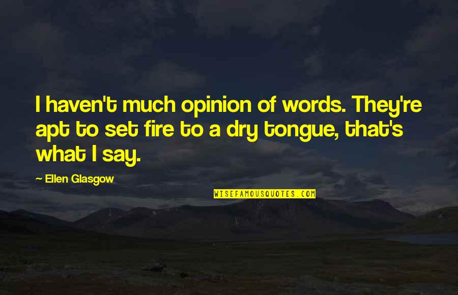 Glasgow Words Quotes By Ellen Glasgow: I haven't much opinion of words. They're apt