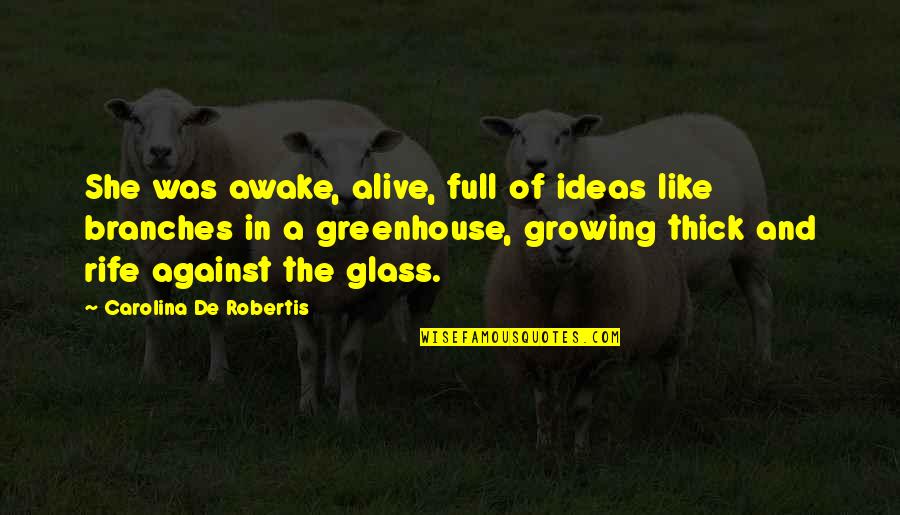 Glass Full Quotes By Carolina De Robertis: She was awake, alive, full of ideas like