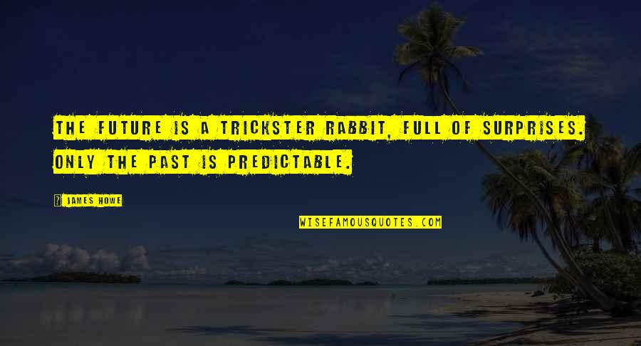 Glass Table Quotes By James Howe: The future is a trickster rabbit, full of