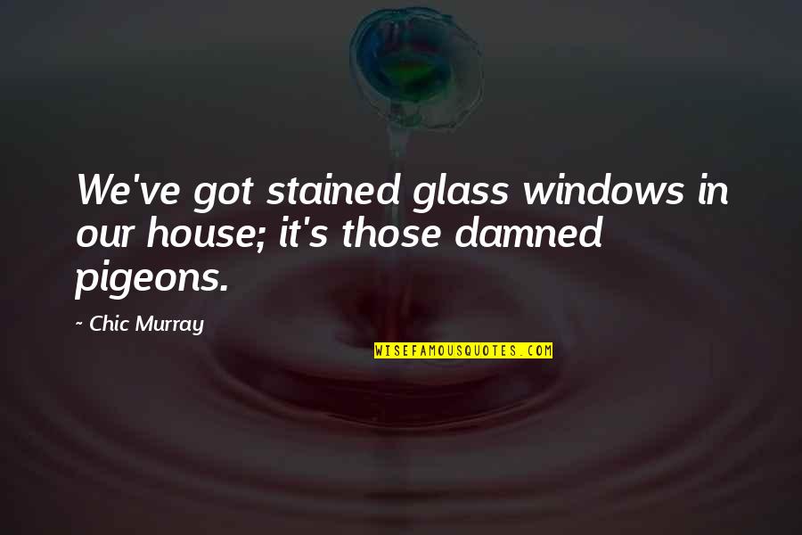 Glasses Funny Quotes By Chic Murray: We've got stained glass windows in our house;