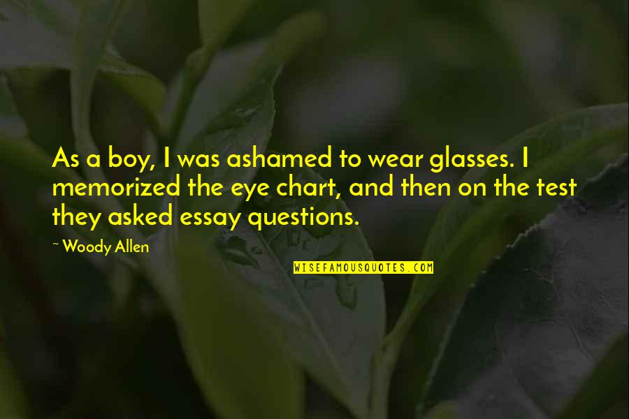 Glasses Funny Quotes By Woody Allen: As a boy, I was ashamed to wear