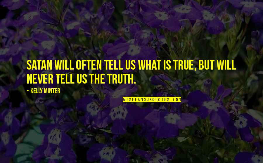 Glassiness Quotes By Kelly Minter: Satan will often tell us what is true,