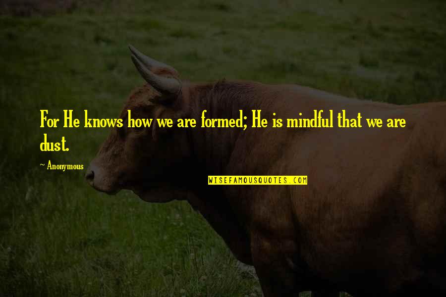 Glaubensbekenntnis Quotes By Anonymous: For He knows how we are formed; He