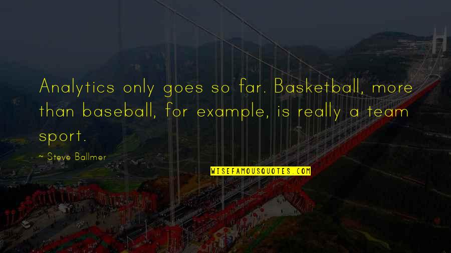 Glazkov Martin Quotes By Steve Ballmer: Analytics only goes so far. Basketball, more than