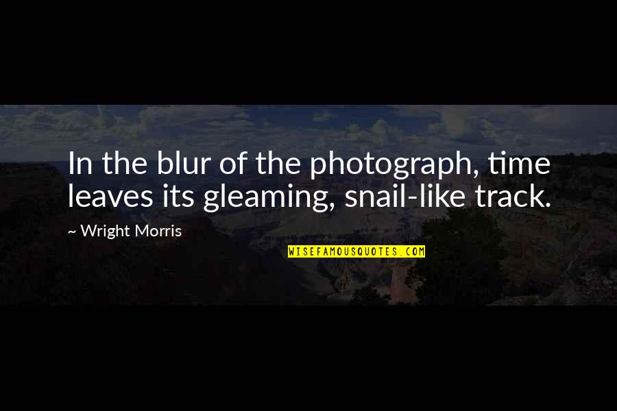 Gleaming Quotes By Wright Morris: In the blur of the photograph, time leaves