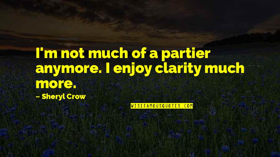 Glee Feud Quotes By Sheryl Crow: I'm not much of a partier anymore. I