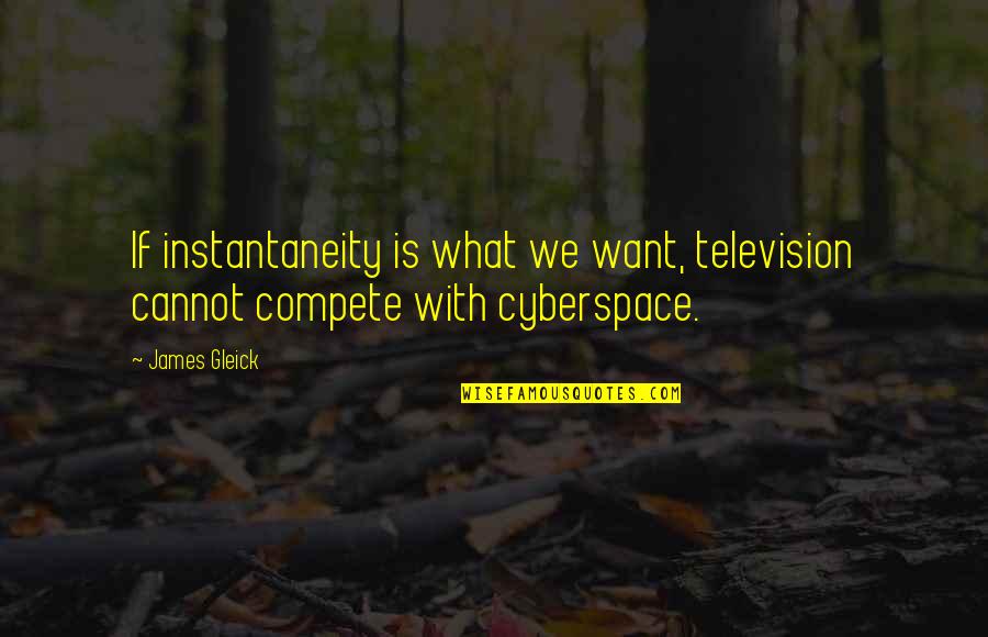 Gleick Quotes By James Gleick: If instantaneity is what we want, television cannot