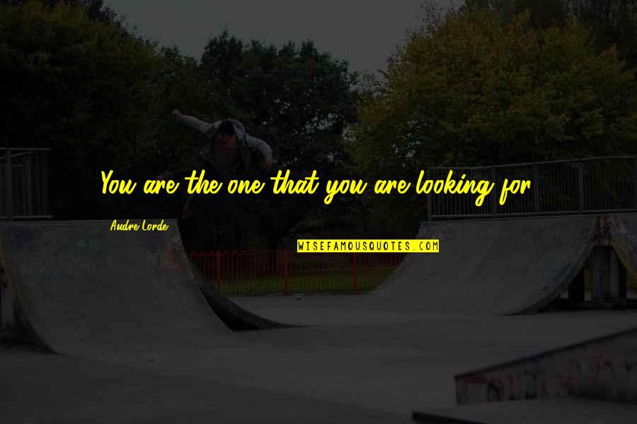 Glen Plake Ski Quotes By Audre Lorde: You are the one that you are looking Glen Plake Ski Quotes By Audre Lorde: You are the one that you are looking
