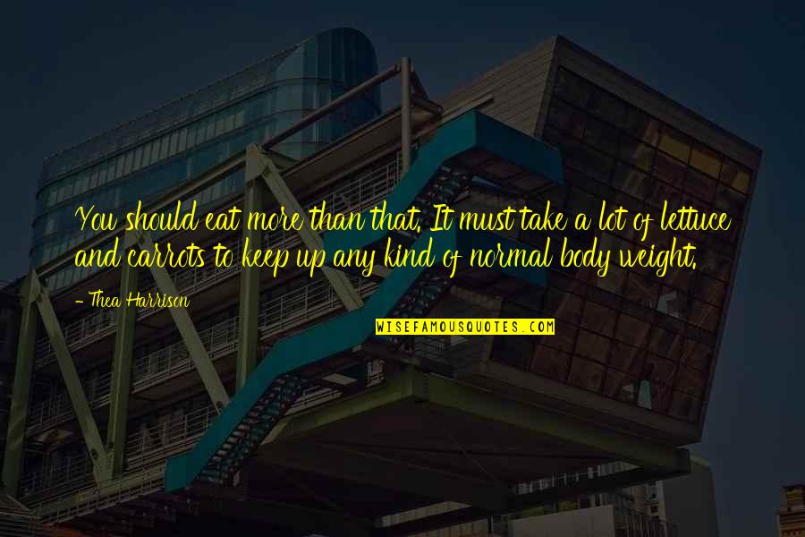 Glenda Cloud Quotes By Thea Harrison: You should eat more than that. It must Glenda Cloud Quotes By Thea Harrison: You should eat more than that. It must