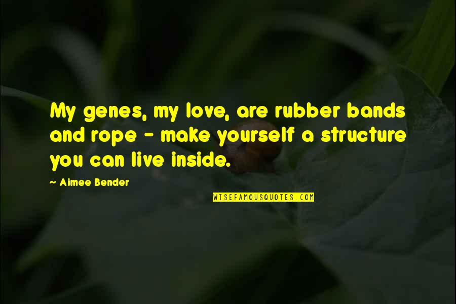 Glendower Quotes By Aimee Bender: My genes, my love, are rubber bands and Glendower Quotes By Aimee Bender: My genes, my love, are rubber bands and