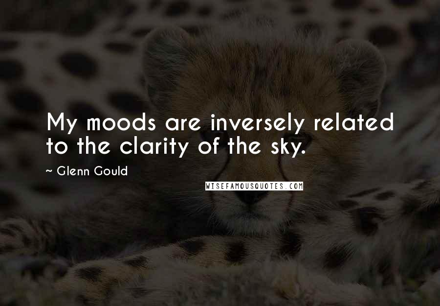 Glenn Gould quotes: My moods are inversely related to the clarity of the sky.