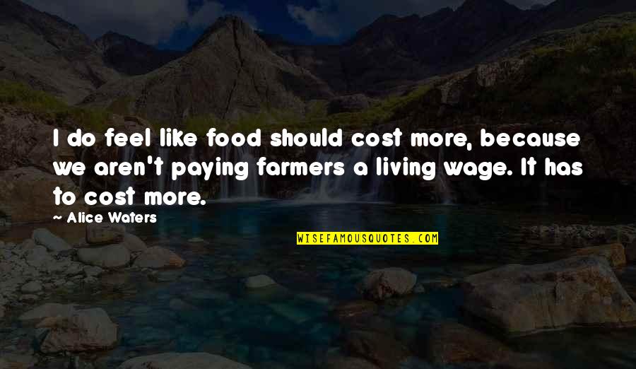 Glennen Doles Wife Quotes By Alice Waters: I do feel like food should cost more,