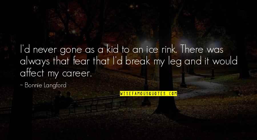 Glera Quotes By Bonnie Langford: I'd never gone as a kid to an Glera Quotes By Bonnie Langford: I'd never gone as a kid to an