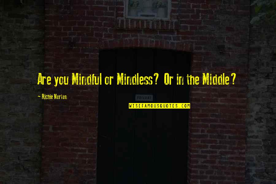 Gleybert Torres Quotes By Richie Norton: Are you Mindful or Mindless? Or in the Gleybert Torres Quotes By Richie Norton: Are you Mindful or Mindless? Or in the