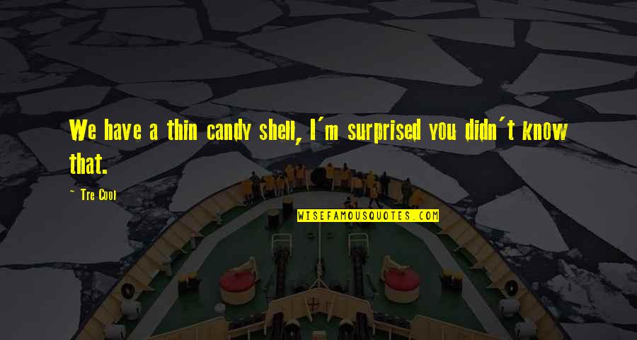 Glgenlists Quotes By Tre Cool: We have a thin candy shell, I'm surprised