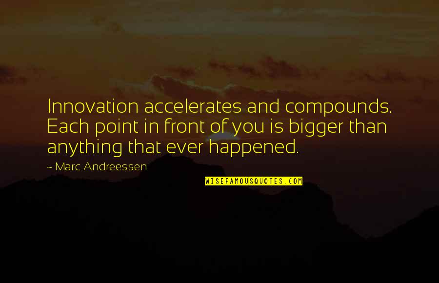 Glicerina Quotes By Marc Andreessen: Innovation accelerates and compounds. Each point in front