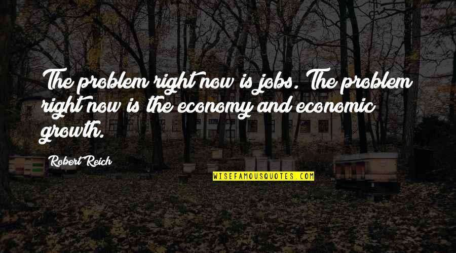 Glimmerless Quotes By Robert Reich: The problem right now is jobs. The problem