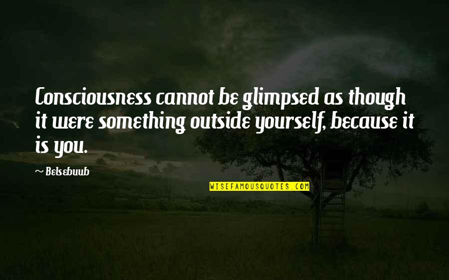 Glimpsed Quotes By Belsebuub: Consciousness cannot be glimpsed as though it were