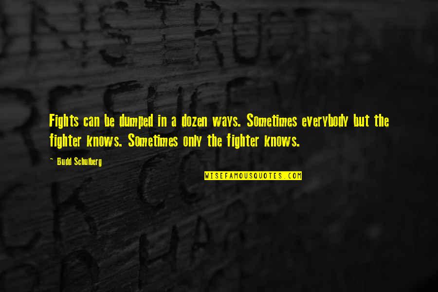 Glimpses Crossword Quotes By Budd Schulberg: Fights can be dumped in a dozen ways.